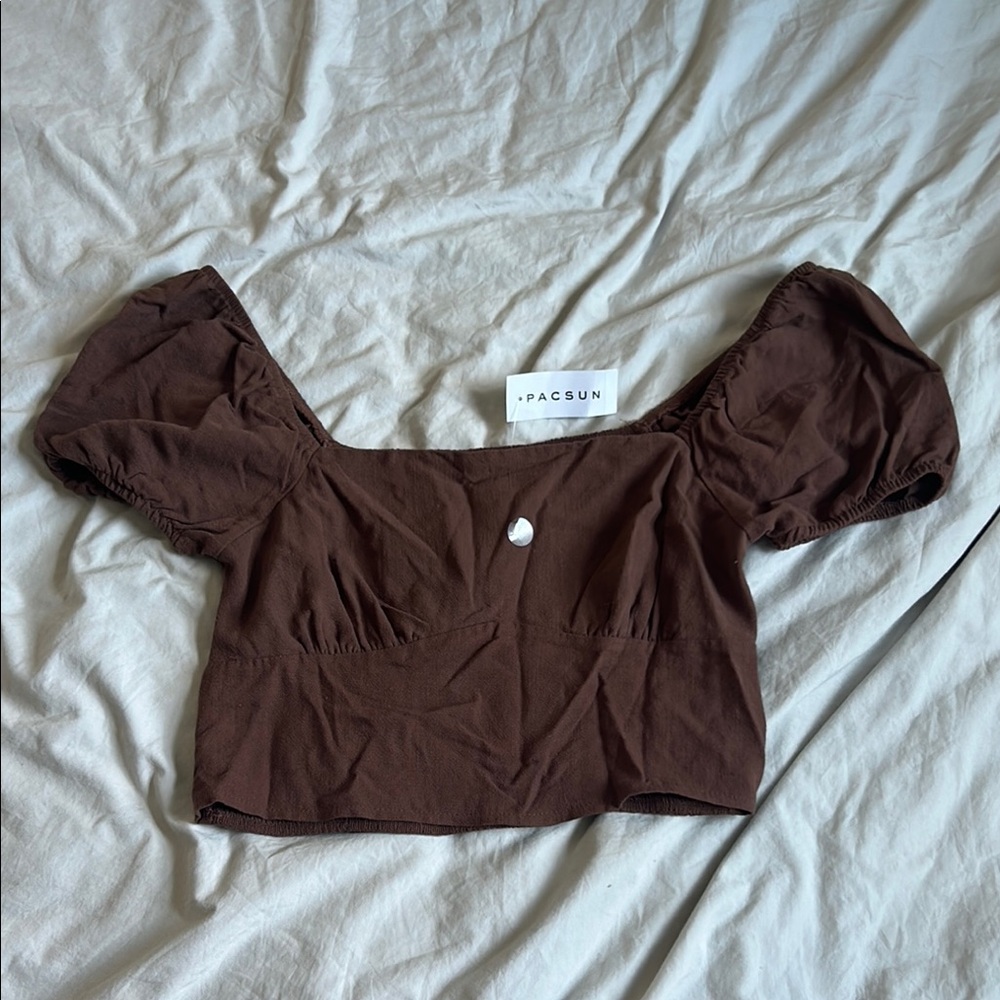 NWT Pac Sun LA Hearts linen blend peasant crop top size large